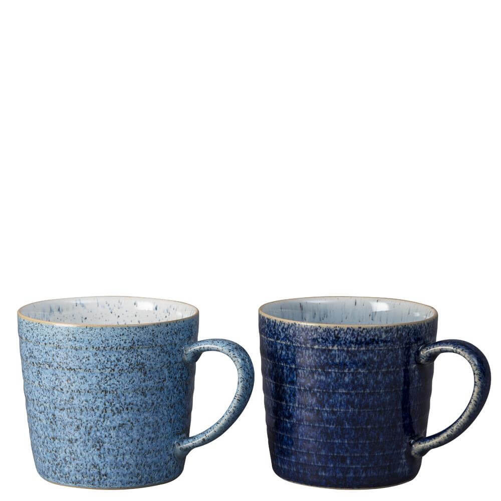 Denby Studio Blue Ridged Mug Set